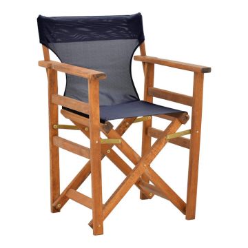 Scaun director Kompa din lemn de fag, wanut - Tapiterie din material negru Nexus 54x57