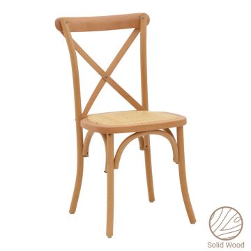 Scaun Dylon pakoworld stivuibil din lemn de fag Natural-scaun din ratan Natural 48x52x89cm