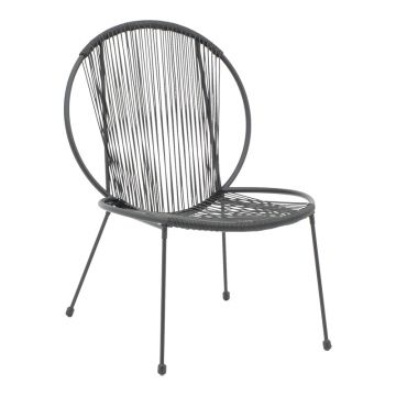 Scaun gradina Dapper pakoworld negru metal-pe negru 64,5x74,5x76cm