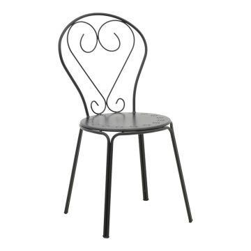 Scaun metalic negru stivuibil Chari pakoworld 49x55x90cm