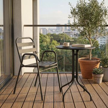 Scaun Sussie pachet Gri inchis metalic, 45x62x76 cm