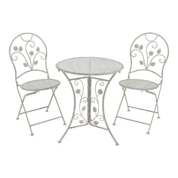 Set de dining 3 bucăți Abriel antracită metal antic 0x0