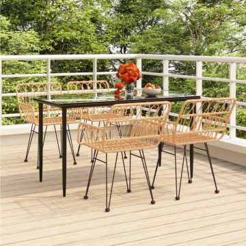 Set mobilier de grădină, 5 piese, poliratan