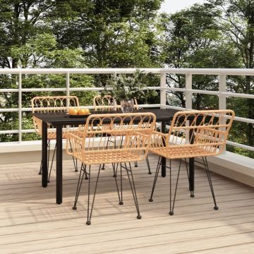 Set mobilier de grădină, 5 piese, poliratan