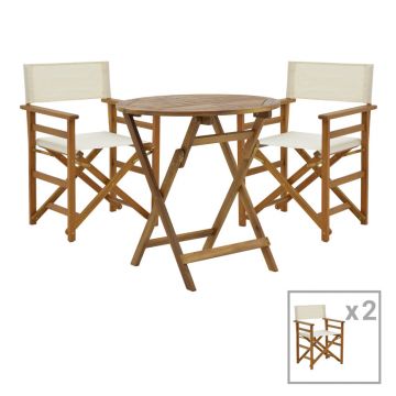 Sufragerie Bistrual-Carpuva pakoworld set 3 rabatabile lemn masiv de salcam D70x74cm