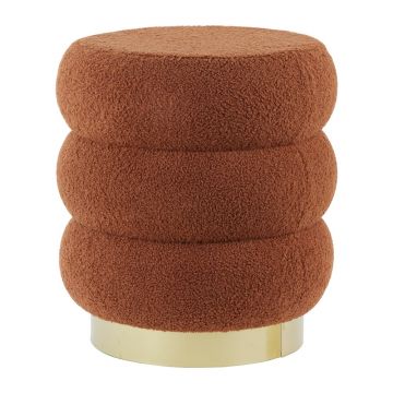 Taburet portocaliu cu tapițerie din stofă bouclé Kimi – Light & Living