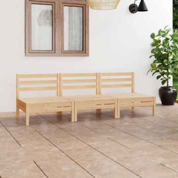 Set mobilier de grădină, 3 piese, lemn masiv de pin
