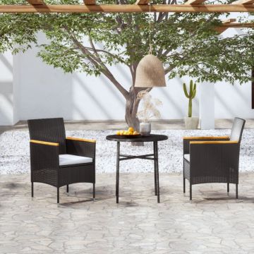 Set mobilier de grădină, 3 piese, poliratan