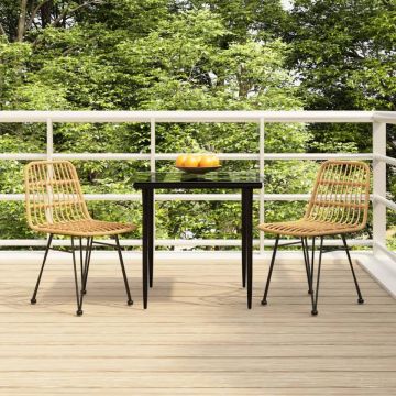 Set mobilier de grădină, 3 piese, poliratan