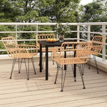 Set mobilier de grădină, 5 piese, poliratan