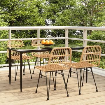 Set mobilier de grădină, 5 piese, poliratan