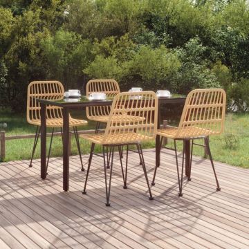 Set mobilier de grădină, 5 piese, poliratan