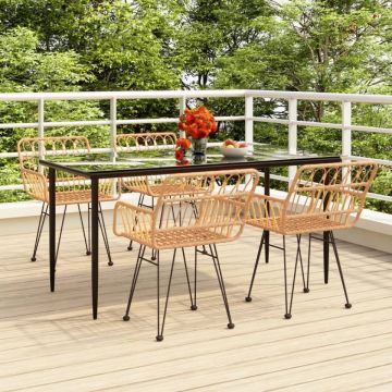 Set mobilier de grădină, 5 piese, poliratan