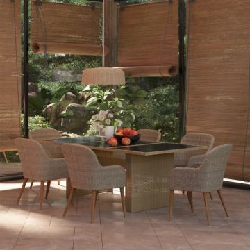 Set mobilier de grădină, 7 piese, poliratan