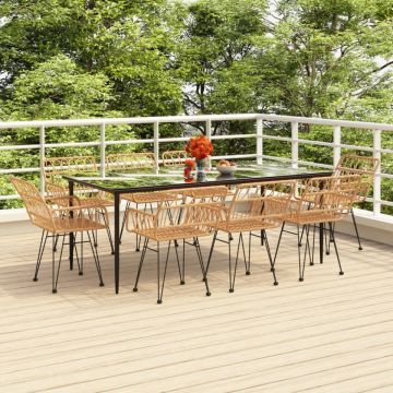 Set mobilier de grădină, 9 piese, poliratan