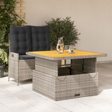Set mobilier de grădină cu perne, 2 piese, gri, poliratan