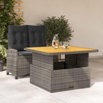 Set mobilier de grădină cu perne, 2 piese, gri, poliratan
