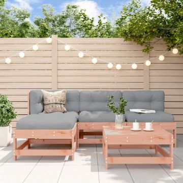 Set mobilier de grădină cu perne, 5 piese, lemn masiv douglas