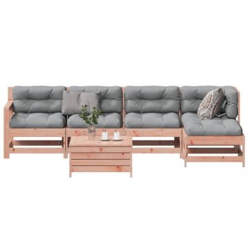 Set mobilier de grădină cu perne, 6 piese, lemn masiv Douglas