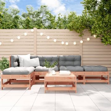 Set mobilier de grădină cu perne, 6 piese, lemn masiv Douglas