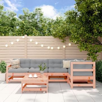 Set mobilier de grădină cu perne, 6 piese, lemn masiv Douglas