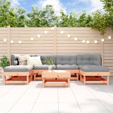 Set mobilier de grădină cu perne, 7 piese, lemn masiv douglas
