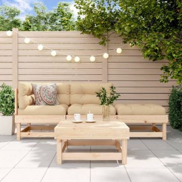 Set mobilier relaxare de grădină, 4 piese, lemn masiv de pin