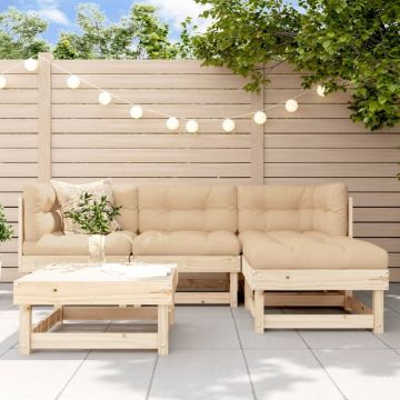 Set mobilier relaxare de grădină 5 piese lemn masiv de pin