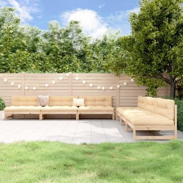 Set mobilier relexare de grădină, 6 piese, lemn masiv de pin
