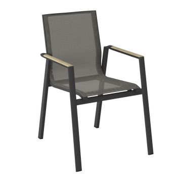 SCAUN DE STIVUIT in lemn, metal, textil antracit