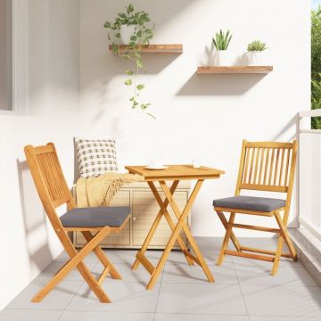 Set Bistro de Grădină 3 Piese din Lemn Masiv de Acacia