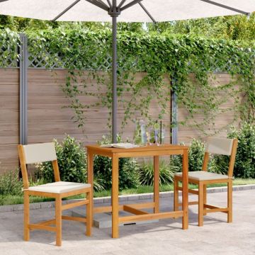 Set mobilier de balcon cu perne, 3 piese, lemn masiv acacia