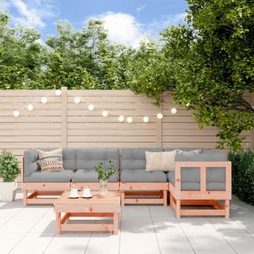 Set mobilier de grădină cu perne, 6 piese, lemn masiv Douglas