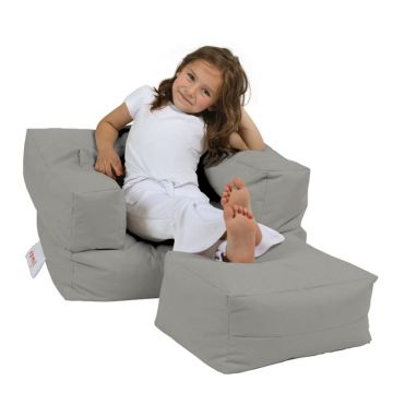 Taburet puf beanbag de gradina Kids Gri
