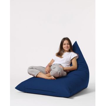 Taburet puf beanbag de gradina Pyramid Albastru inchis