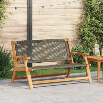 Bancă de grădină Gri 122x76x73,5 cm Lemn solid de acacia