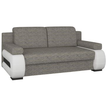 Canapea extensibila 3 locuri ELTAP, Laura, 202x79x84 cm, lemn/poliester, bej/alb