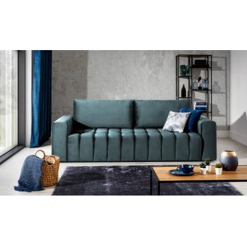 Canapea extensibila 3 locuri ELTAP, Laz38, Lazaro, 247x97x92 cm, lemn/poliester, verde inchis
