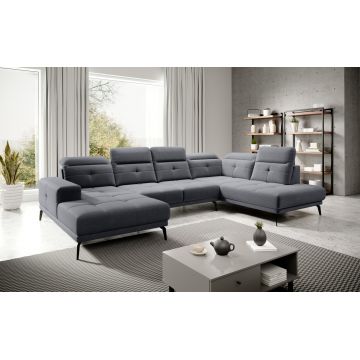 Coltar dreapta 6 locuri ELTAP, RT-06SAV, Bretan, 350x205x107 cm, lemn/poliester, gri inchis