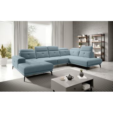 Coltar dreapta 6 locuri ELTAP, RT-100SAV, Bretan, 350x205x107 cm, lemn/poliester, albastru deschis