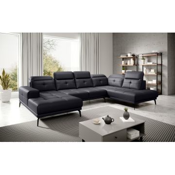 Coltar dreapta 6 locuri ELTAP, RT-11SOF, Bretan, 350x205x107 cm, lemn/poliester, negru