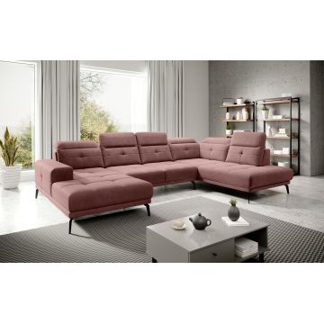 Coltar dreapta 6 locuri ELTAP, RT-24LU, Bretan, 350x205x107 cm, lemn/poliester, roz inchis