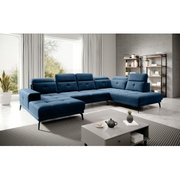 Coltar dreapta 6 locuri ELTAP, RT-40LU, Bretan, 350x205x107 cm, lemn/poliester, albastru inchis