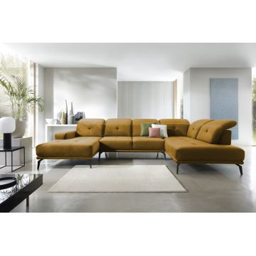 Coltar dreapta 6 locuri ELTAP, RT-45LO, Bretan, 350x205x107 cm, lemn/poliester, mustar