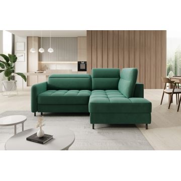 Coltar extensibil dreapta 3 locuri ELTAP, RT-35LU, Barea, 208x160x100 cm, lemn/poliester, verde inchis