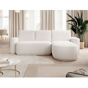 Coltar extensibil dreapta 4 locuri ELTAP, Aurumm, 285x180x92 cm, lemn/poliester, alb