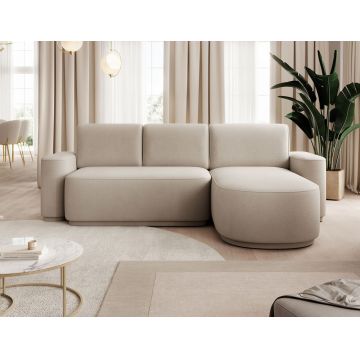 Coltar extensibil dreapta 4 locuri ELTAP, Aurumm, 285x180x92 cm, lemn/poliester, bej