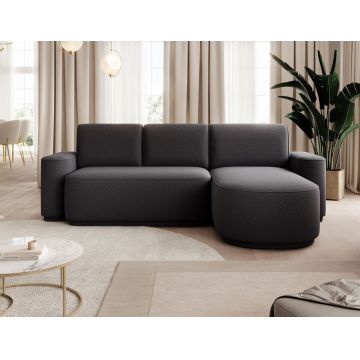 Coltar extensibil dreapta 4 locuri ELTAP, Aurumm, 285x180x92 cm, lemn/poliester, gri antracit