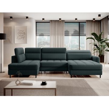 Coltar extensibil dreapta 4 locuri ELTAP, RT-38MAN, Berrto, 306x165x100 cm, lemn/poliester, verde inchis