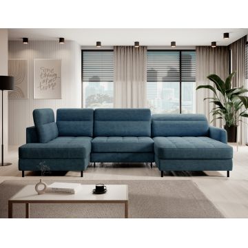 Coltar extensibil dreapta 4 locuri ELTAP, RT-40TOS, Berrto, 306x165x100 cm, lemn/poliester, albastru